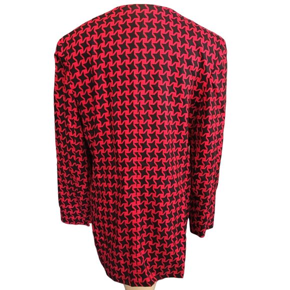 80s 90s Vintage Black and Red Star Suit Jacket by Jacqueline Ferrer Size 14 - Picture 5 of 7